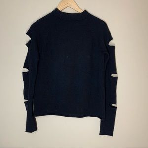 NWOT 360 Cashmere Black Amanda Mockneck Sweater Size Small